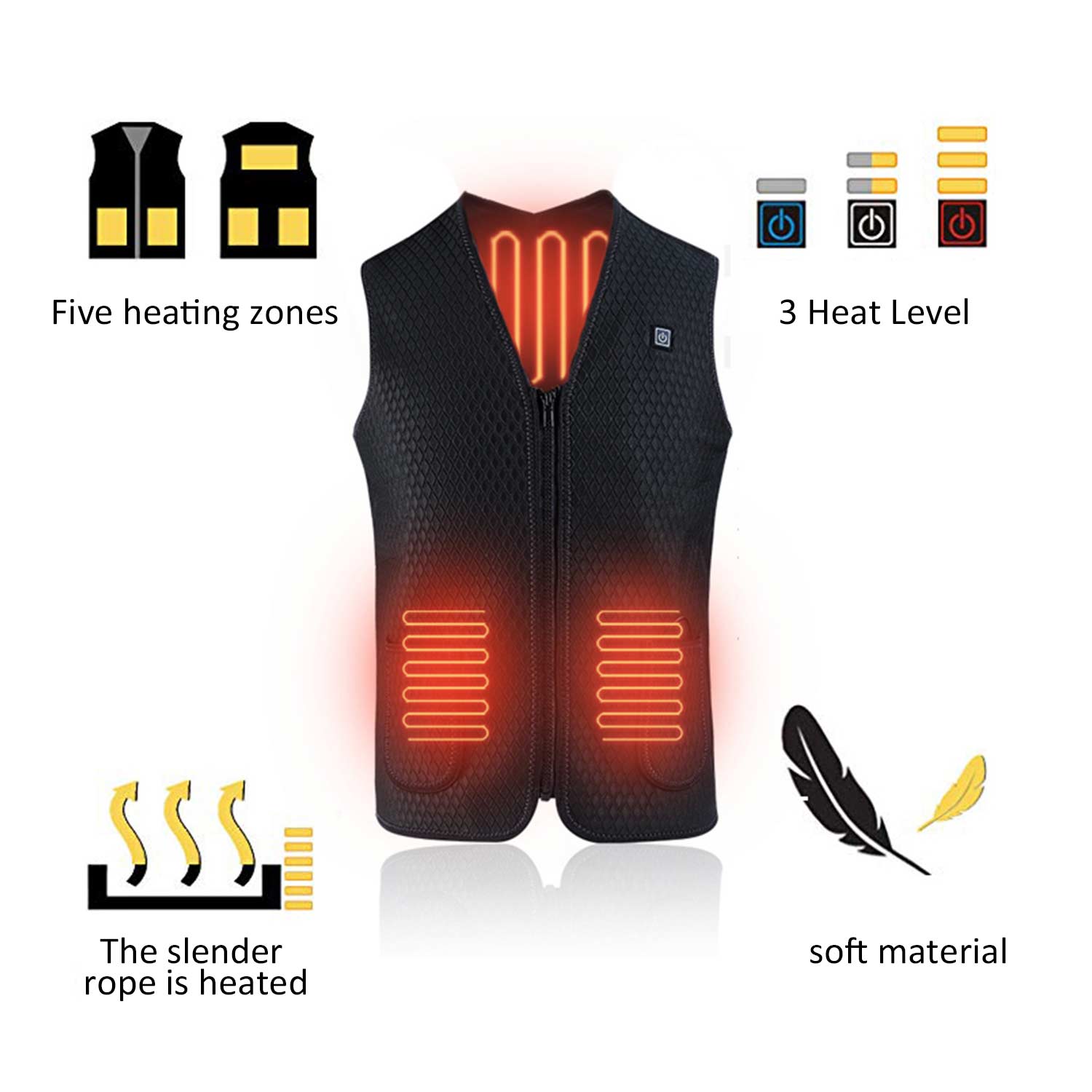 Battery heating vest